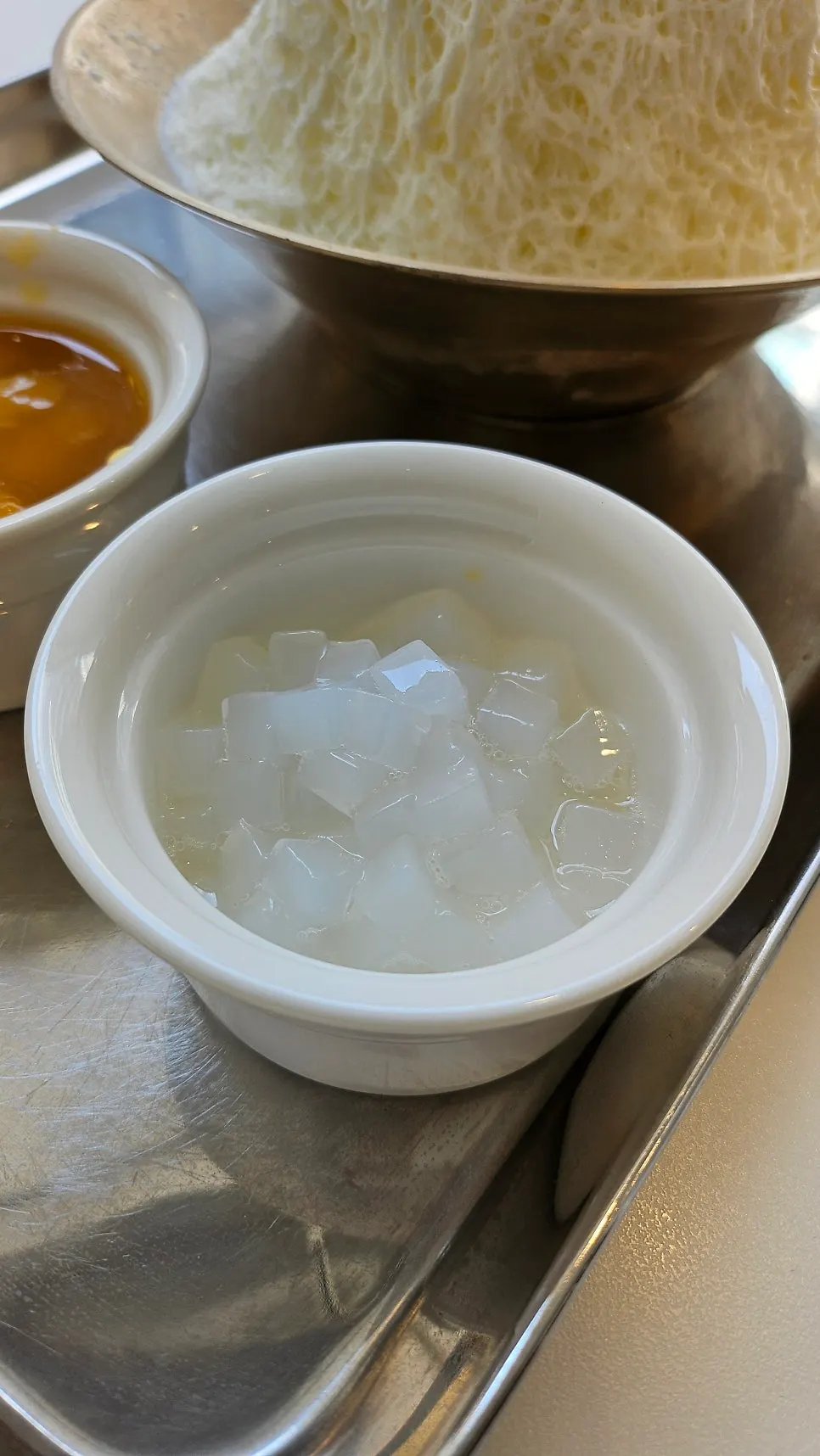 Close-up of the snowflake milk ice