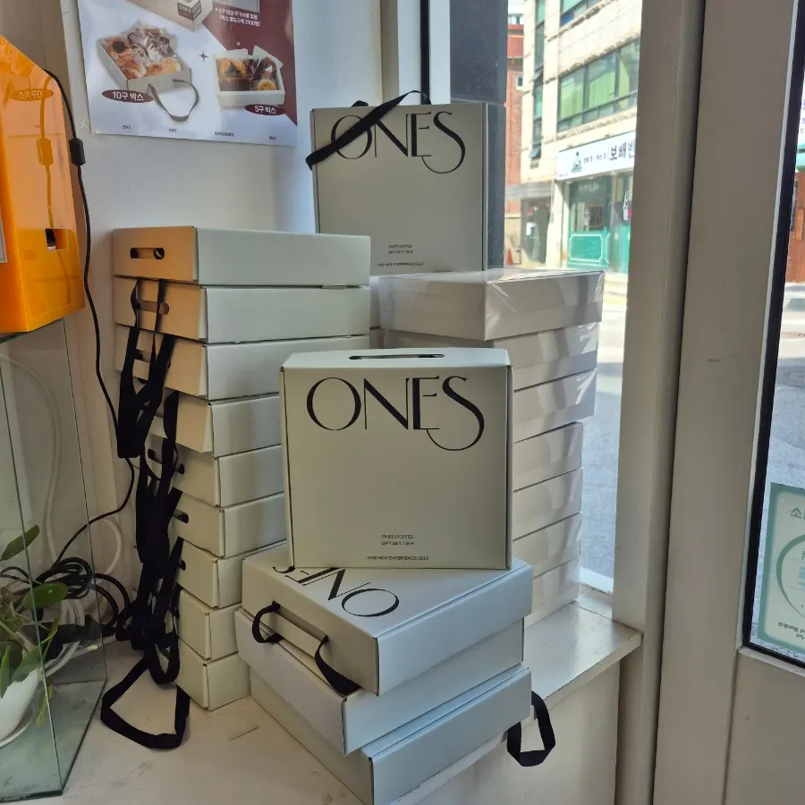 Gift packaging corner set up in one part of the store