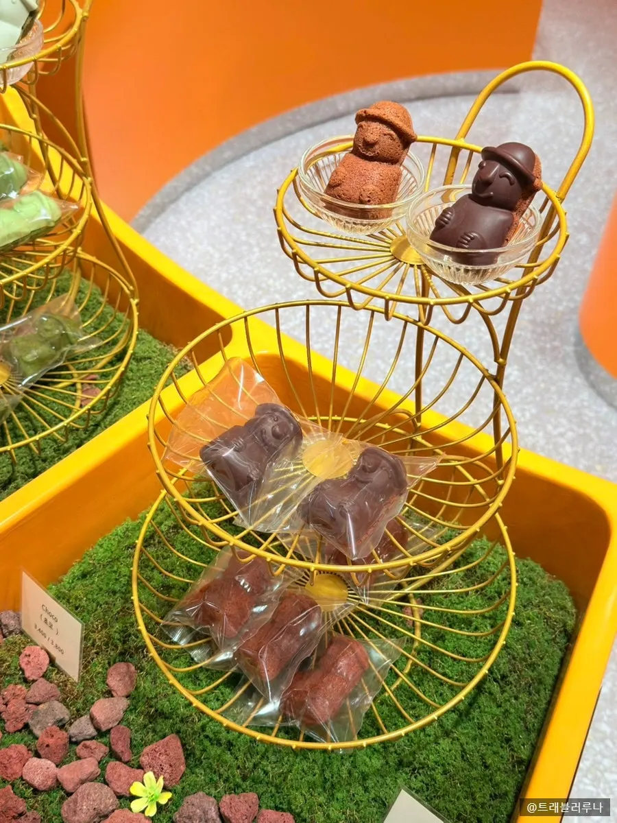 Individually wrapped dol hareubang madeleines on display