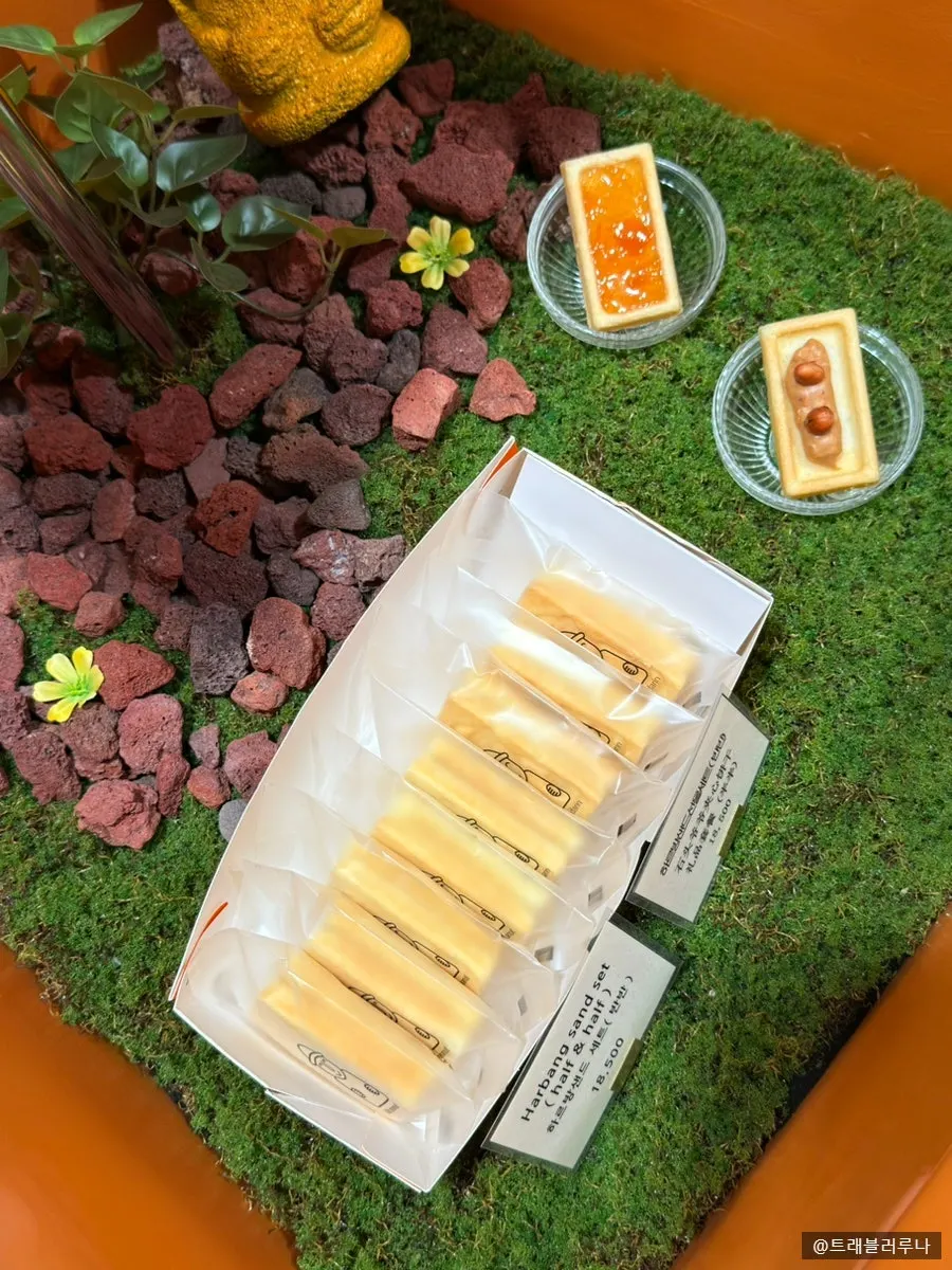 Harubangne gift packaging designed as a Jeju souvenir