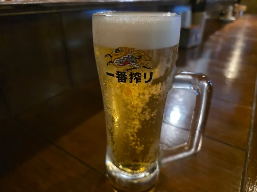 A glass of chilled sake