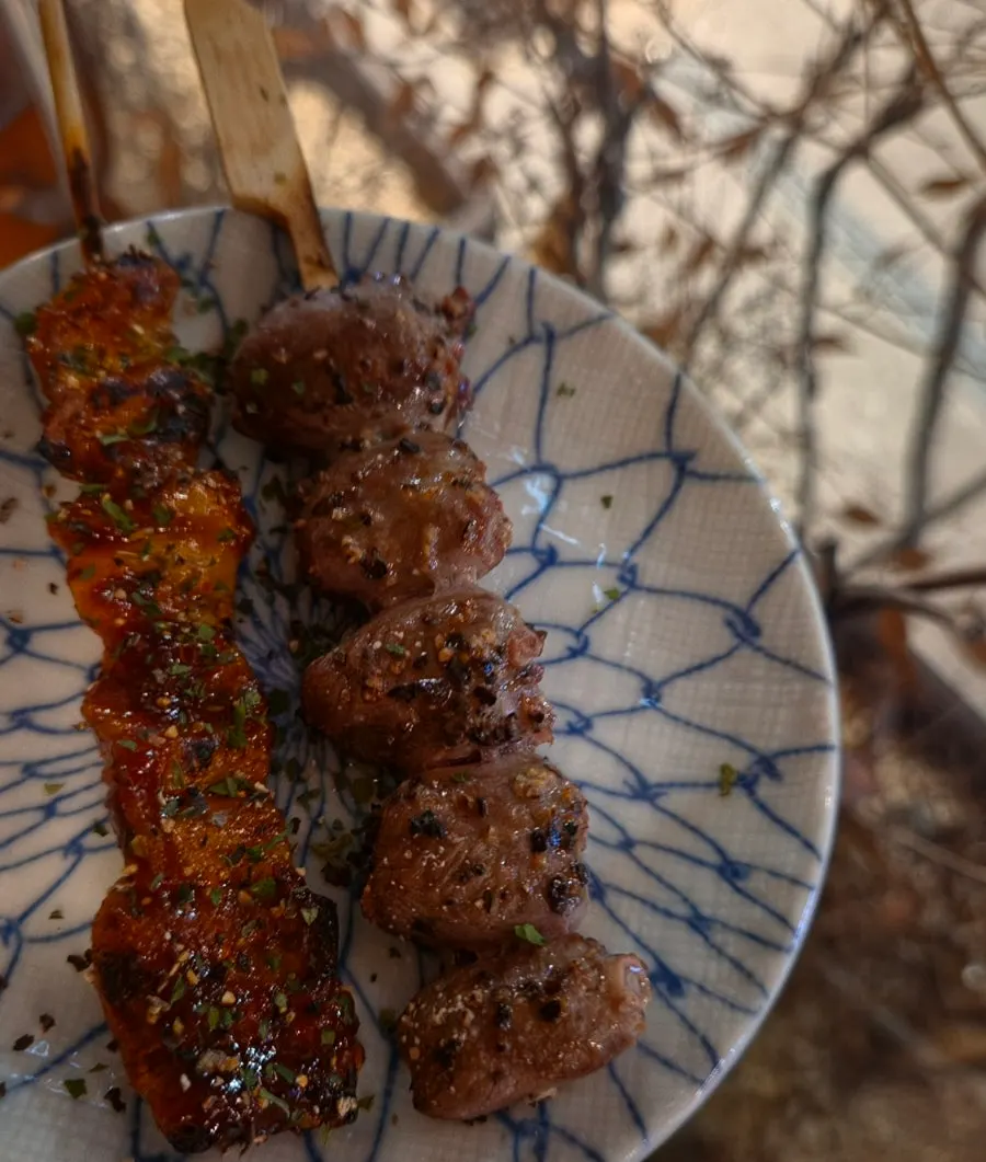 닭껍질 매운맛과 닭염통 꼬치구이