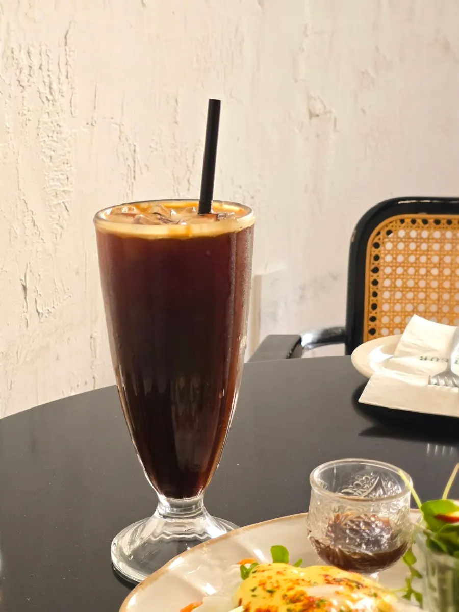 Iced Americano with an extra shot