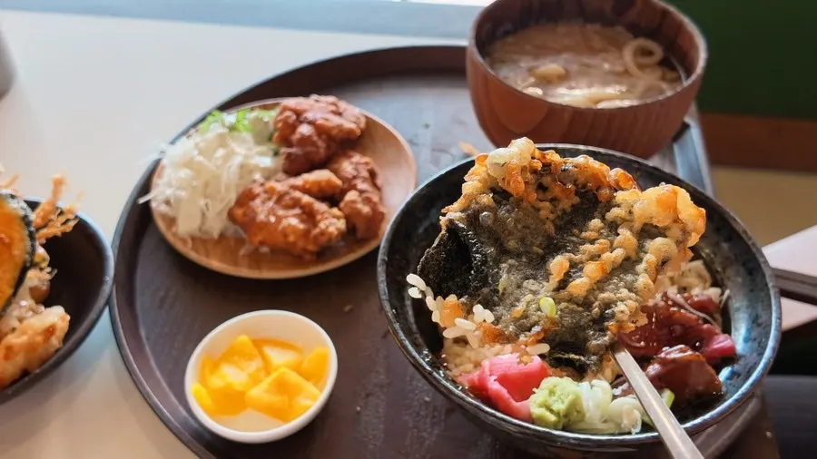 Lotus root tempura from the set
