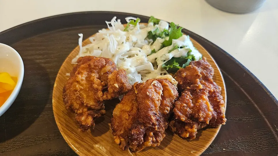Three large pieces of chicken nanban