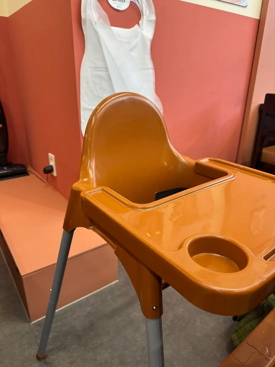 Baby chair set up in the restaurant