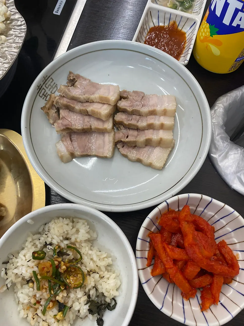Sujebi dough added into the shabu-shabu broth
