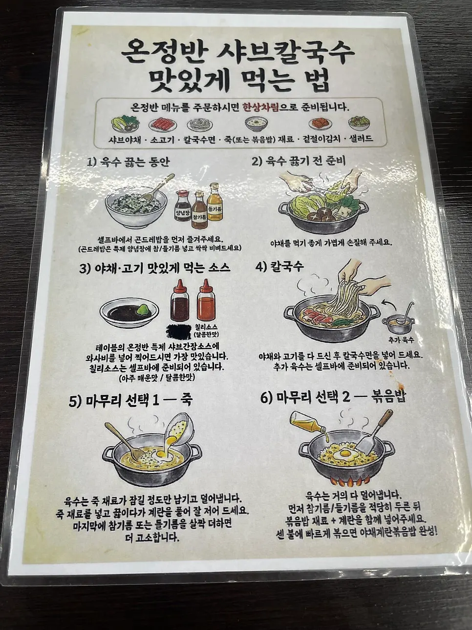 야채가 한가득 담긴 온정반샤브 냄비