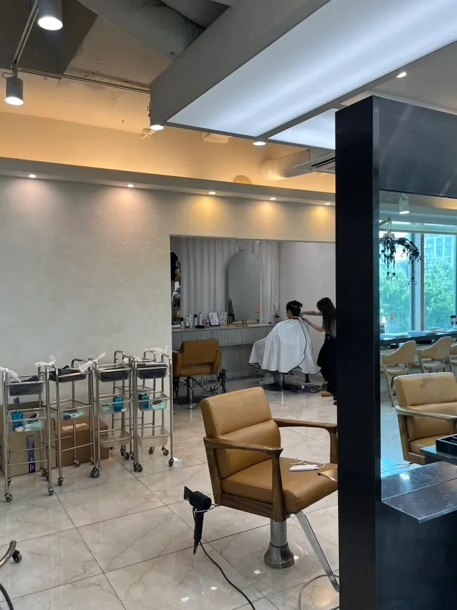 Clean interior space of the hair salon
