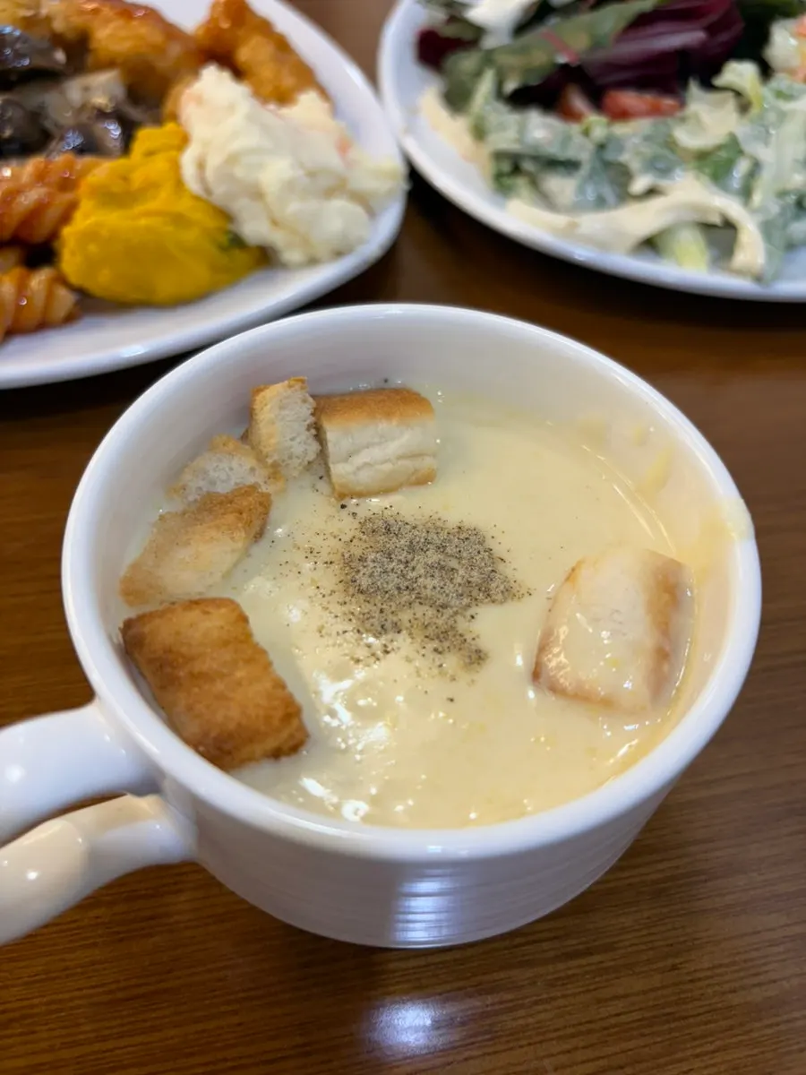 크루통을 올린 오퍼스240 스프