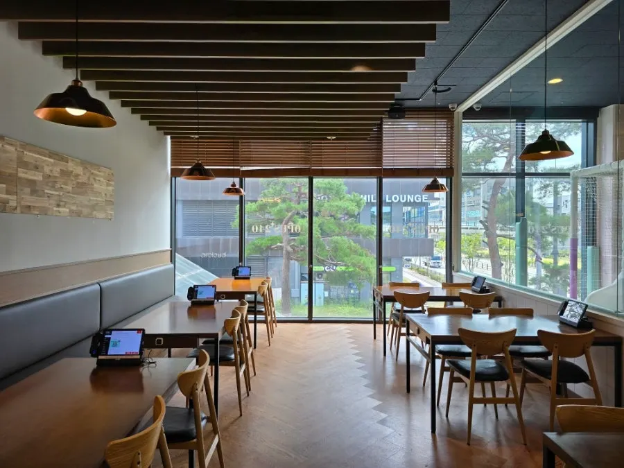 Wide view of Opus240 with group tables