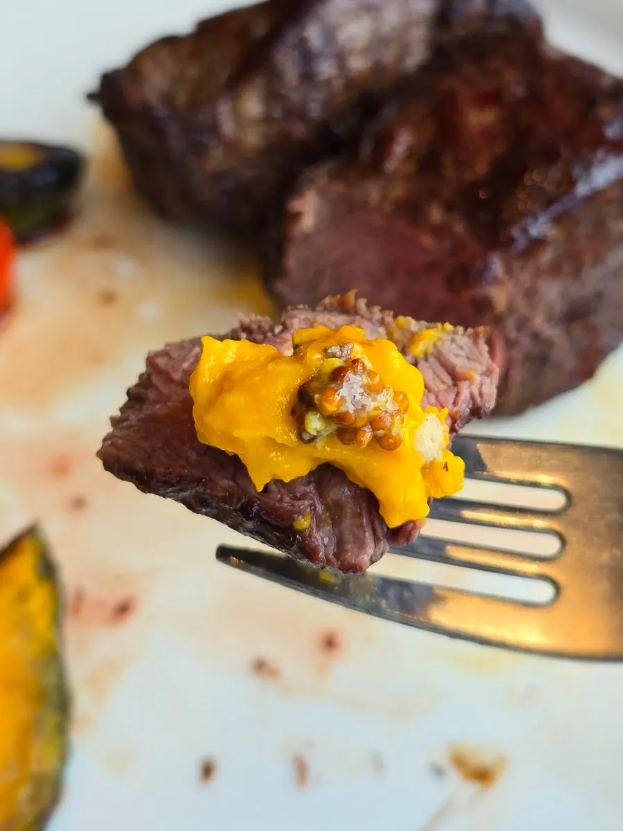 Grilled vegetables served with the steak