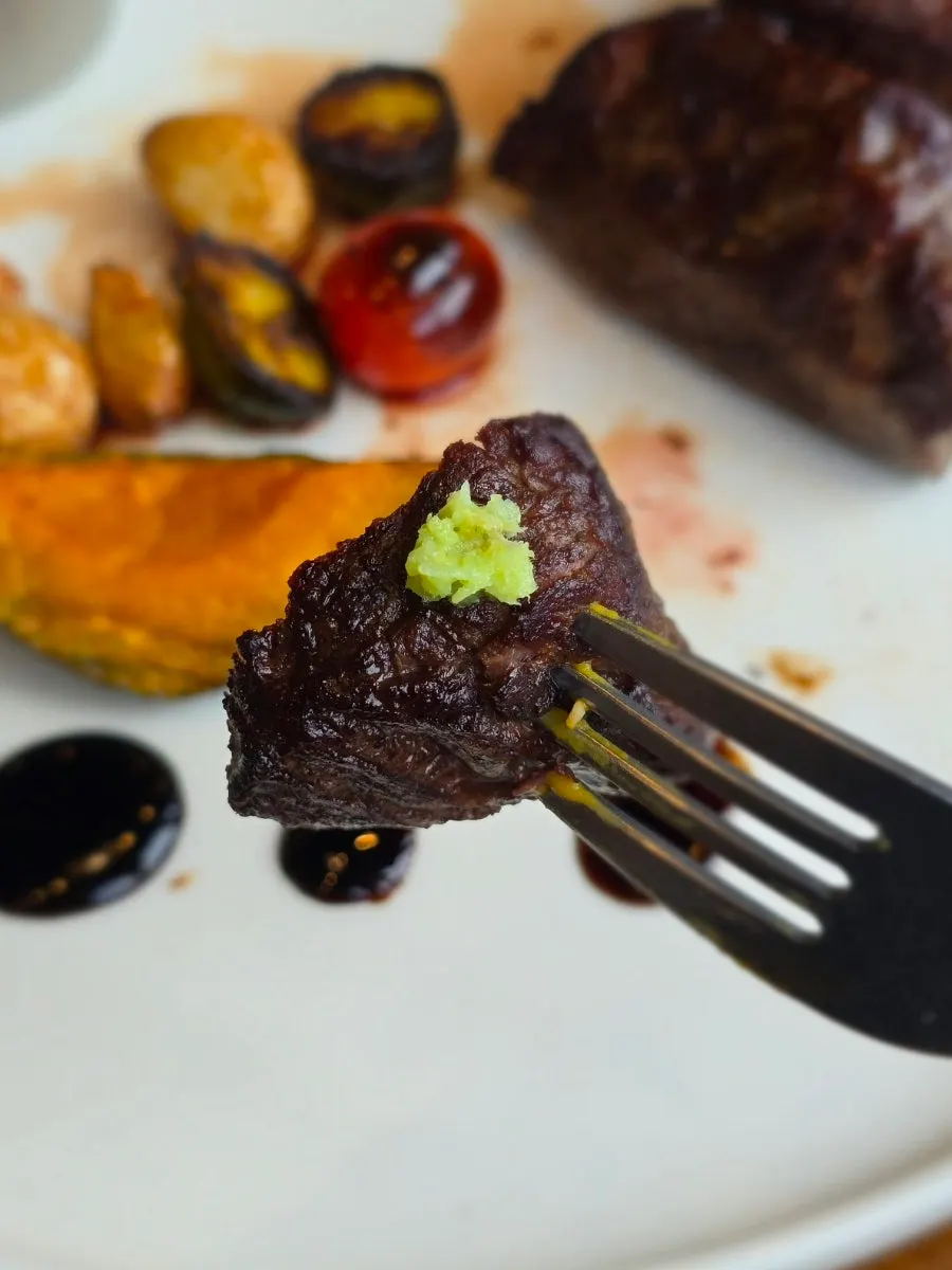 Whole grain mustard and steak sauce