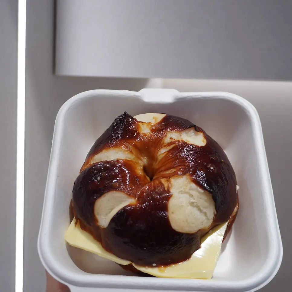 Packed-to-go Orange Bagel sand bagels