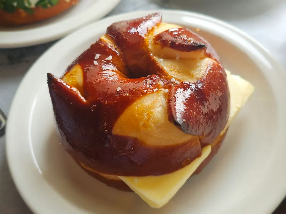 Laugen butter bagel at Orange Bagel