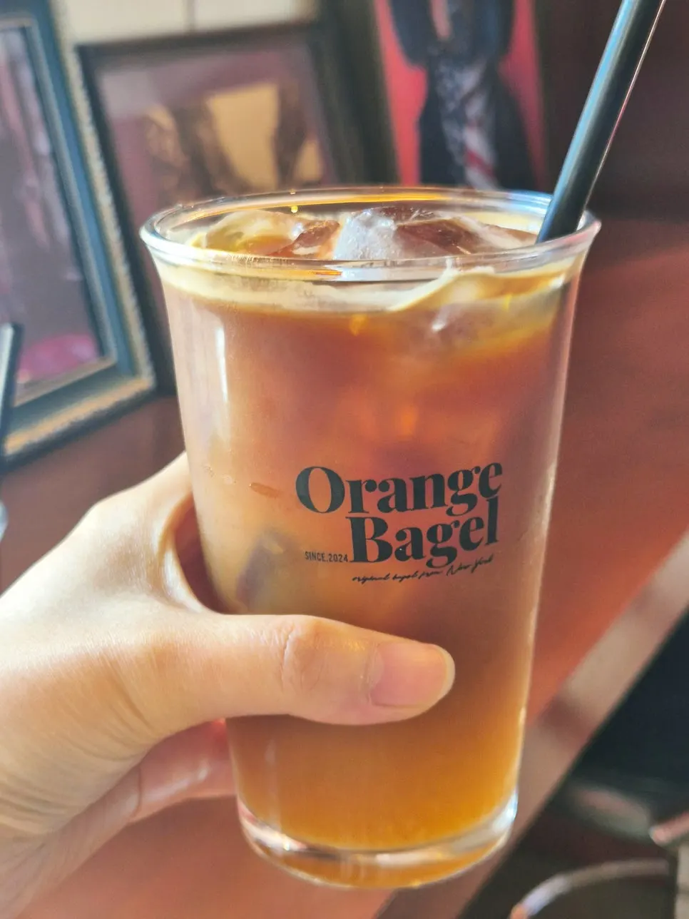 Iced orangeano coffee packed with ice