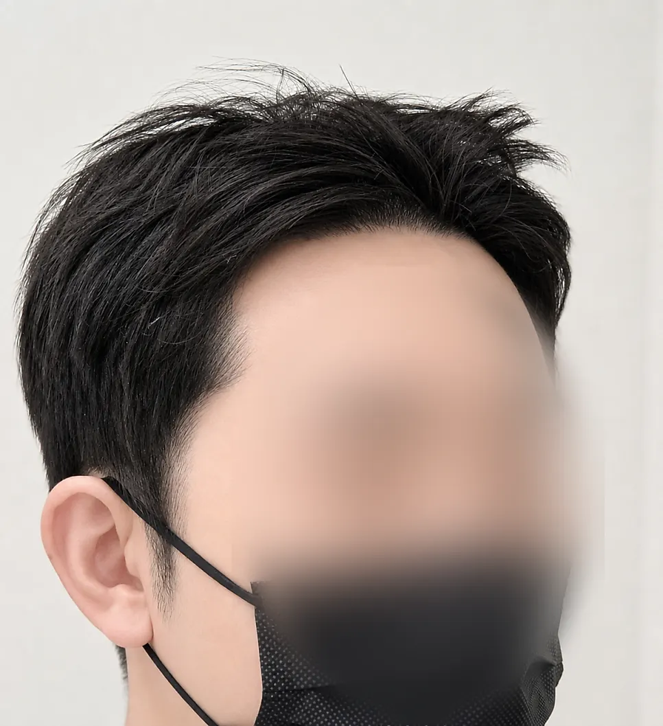 Finished men's combo eyebrow semi-permanent tattoo