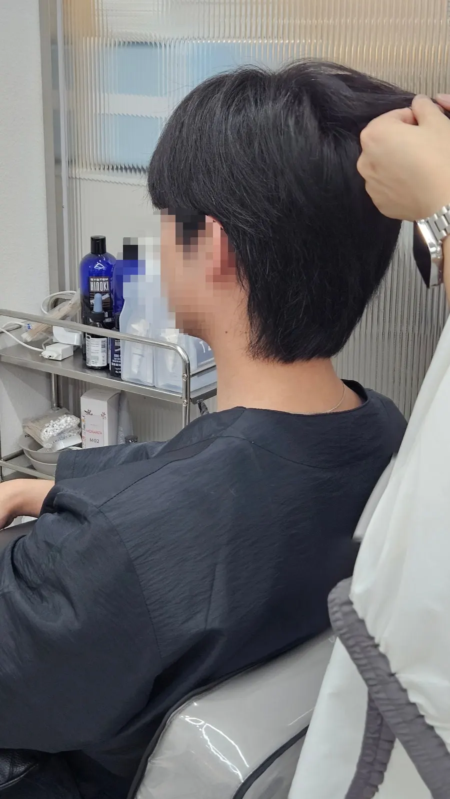 시스루펌과 다운펌 상담 장면