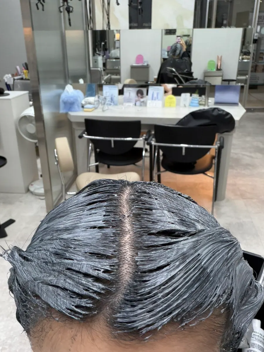 Dye applied thoroughly to the hair
