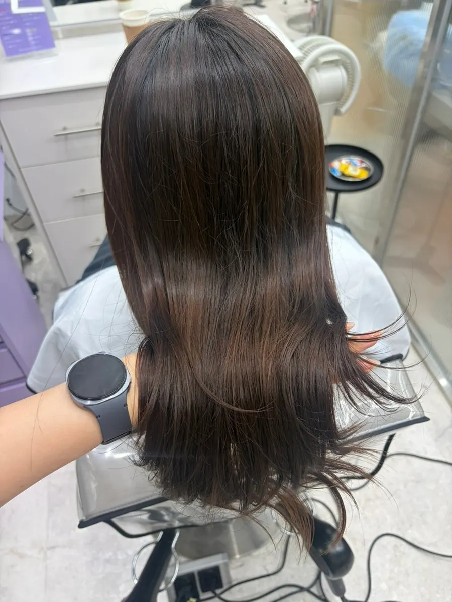 클리닉 마무리 후 부드러워진 모발