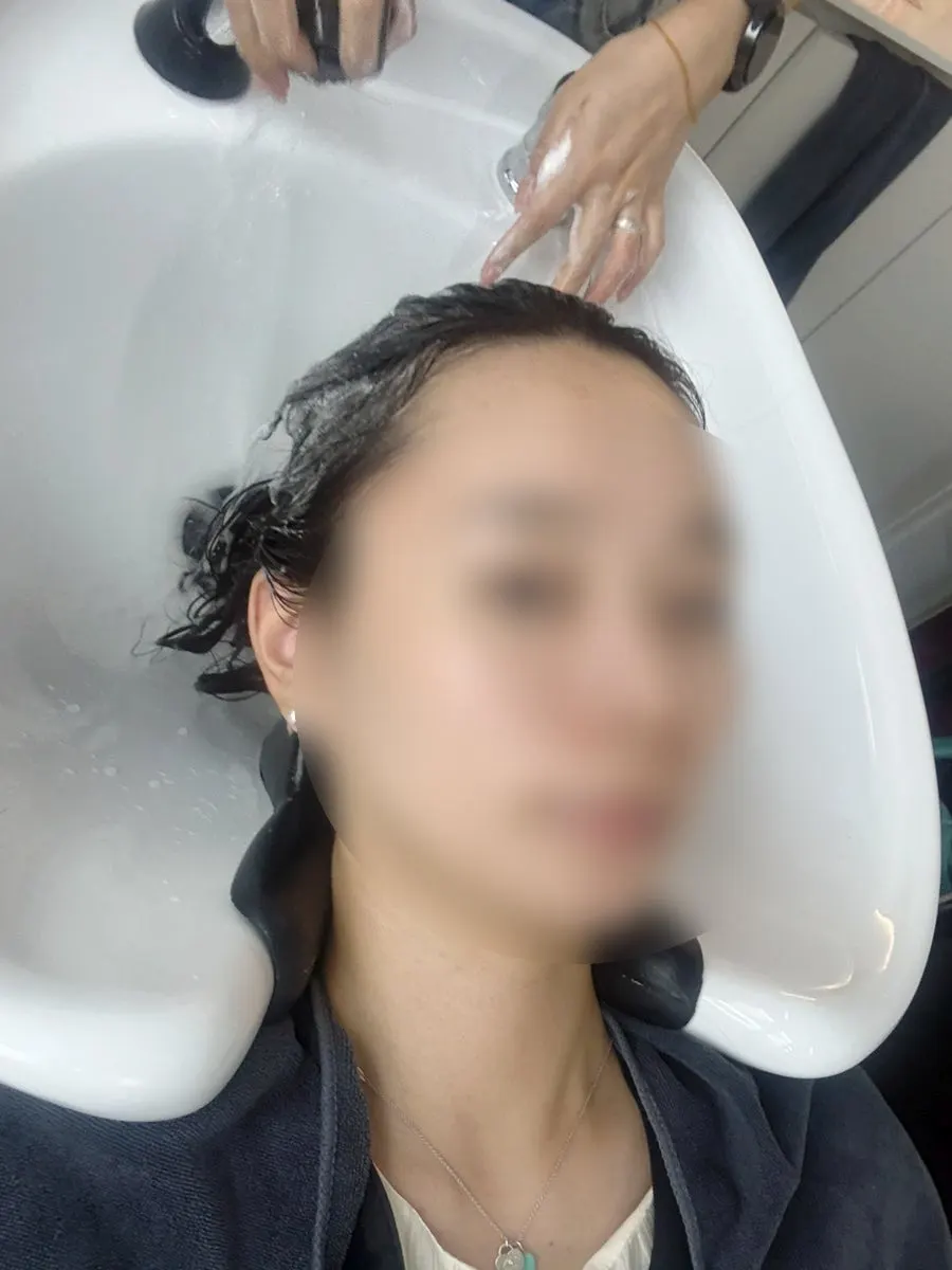 커트 전 갈라진 머리끝 상태