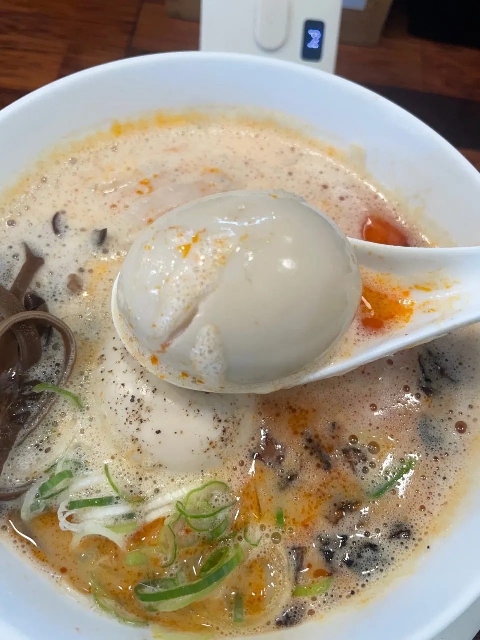 카라파이탄 토핑과 면 클로즈업