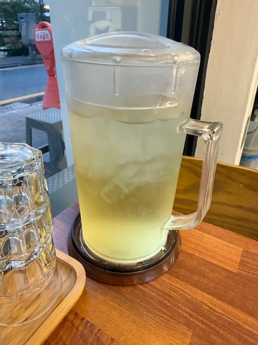 Toasty-tasting water in a glass cup