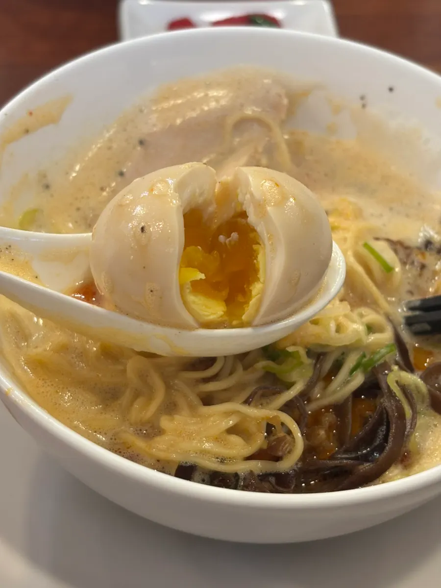카라이 빠이탄 라멘과 수비드 닭고기 고명