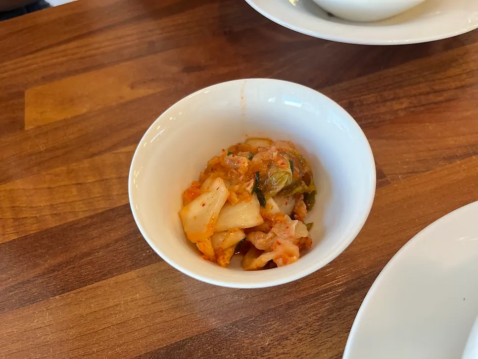 Kimchi served alongside the ramen