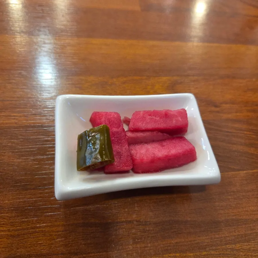 Kimchi side dish served with ramen