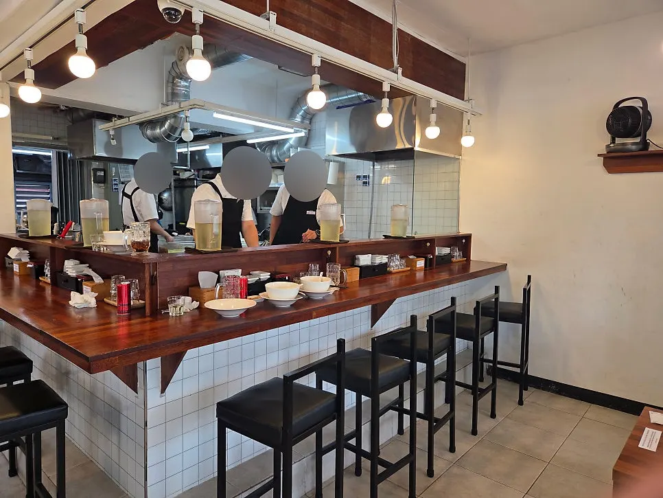 Bar table seating good for solo dining