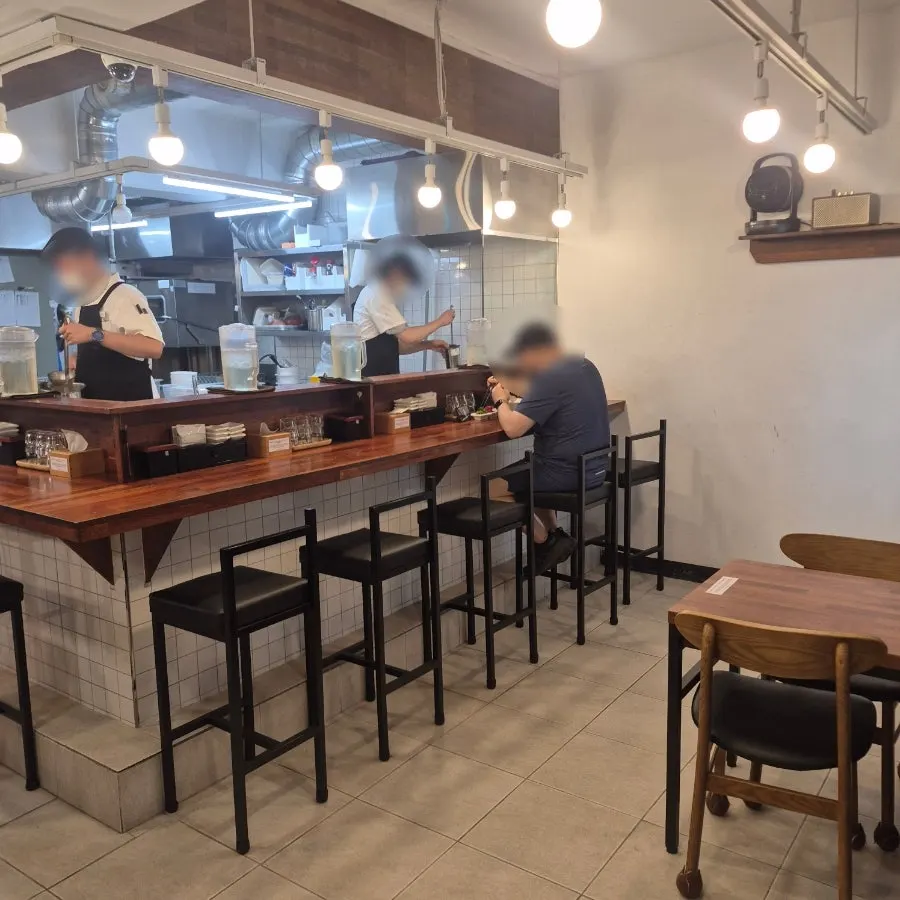 Interior seating at Oreno Ramen Eunpyeong