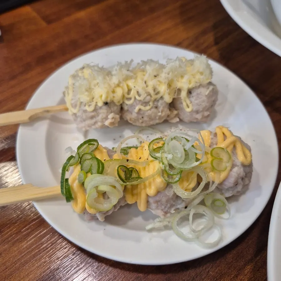 A plate of the new mixed tsukune