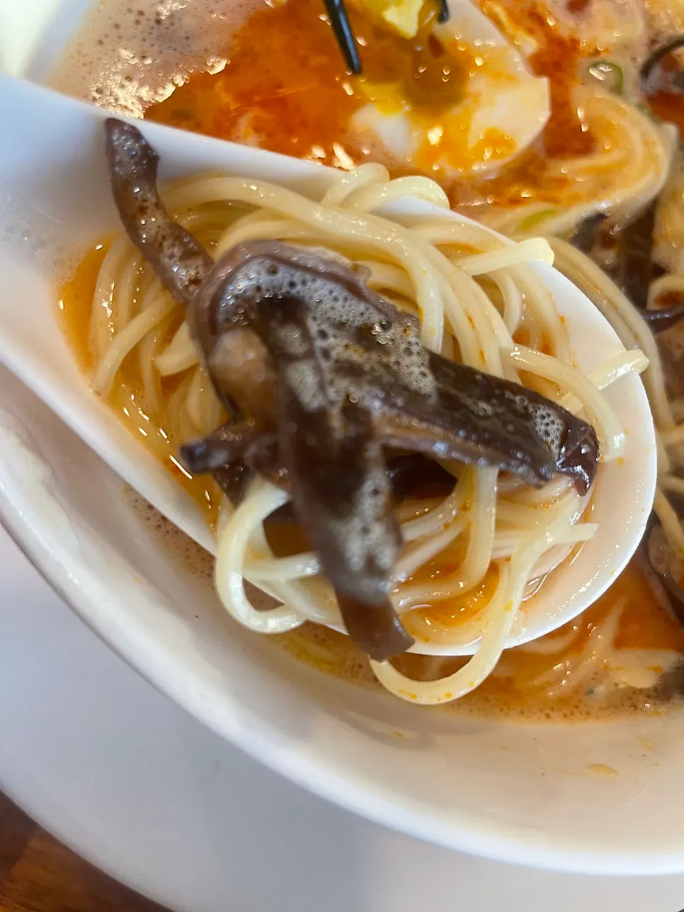 A bowl of spicy kara paitan ramen