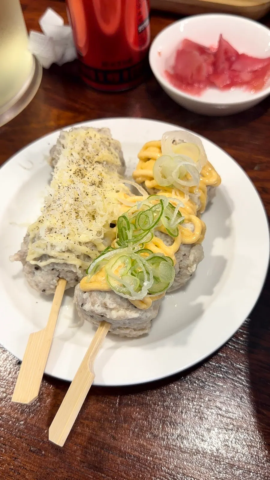 Cross-section of a bite of tsukune