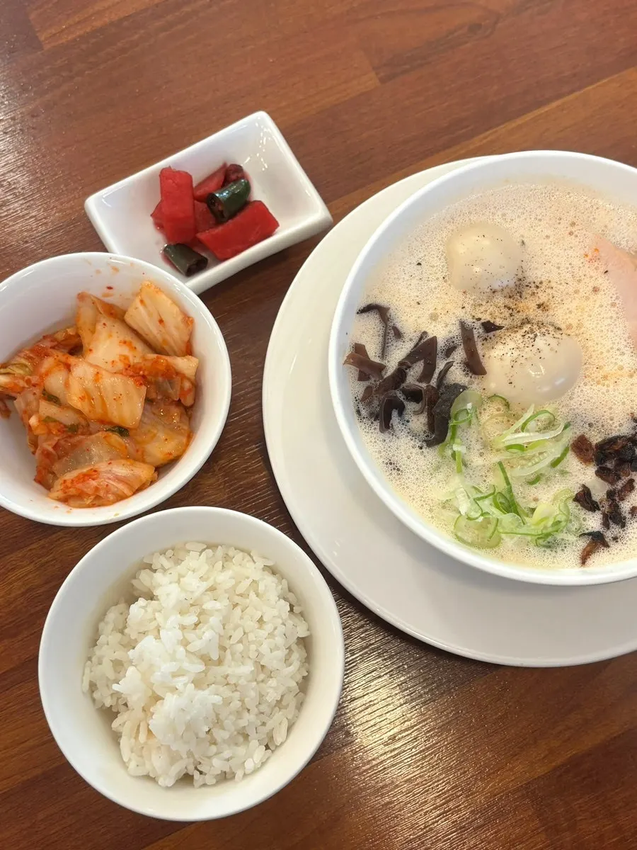 식사를 마친 오레노라멘 은평점 테이블
