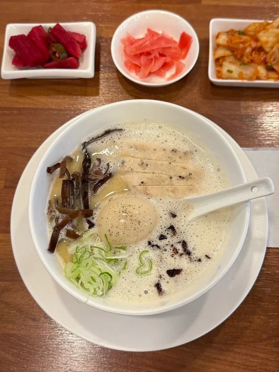 Tori paitan ramen with a milky-white broth