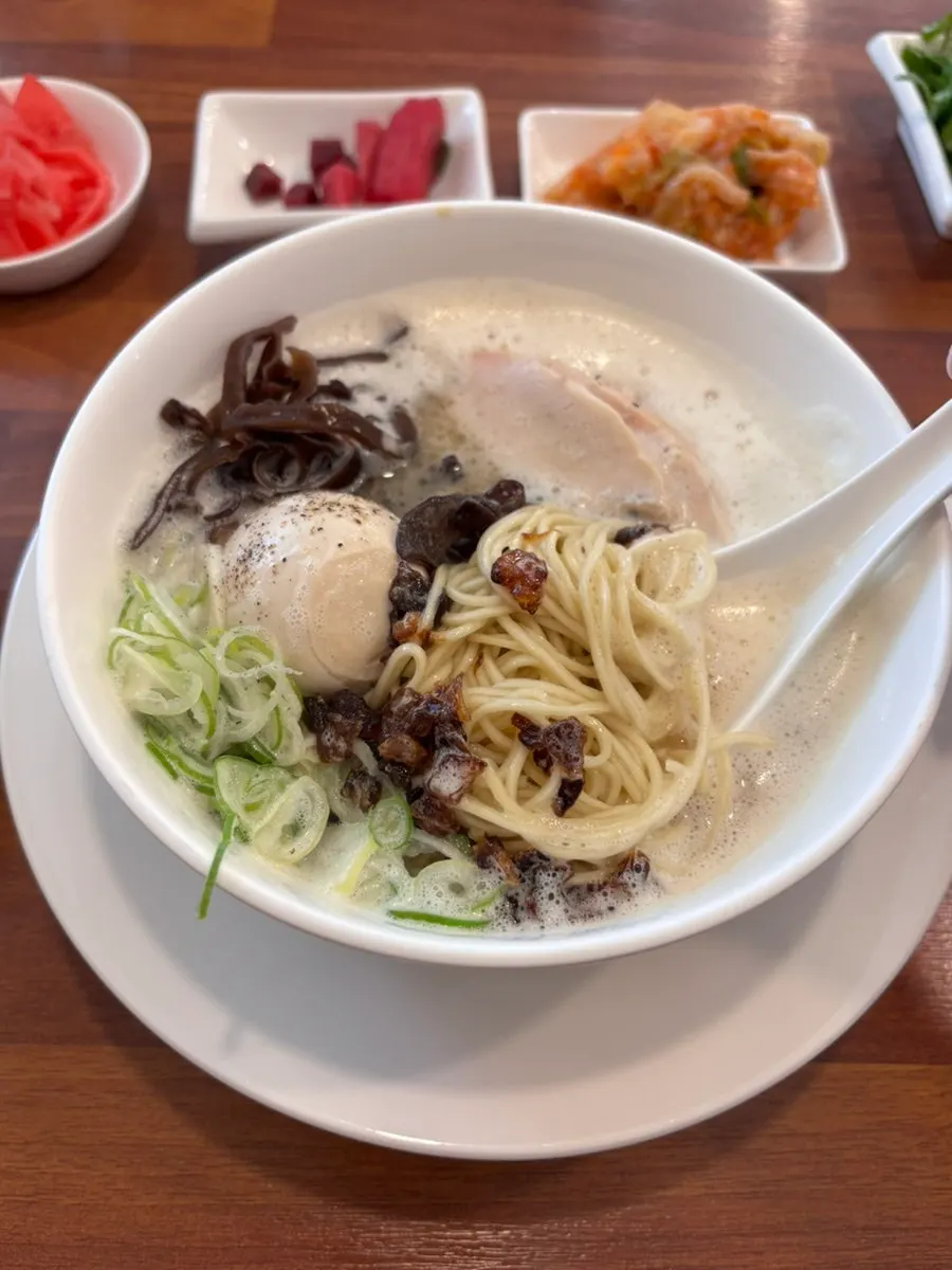 Noodles and broth of the tori paitan