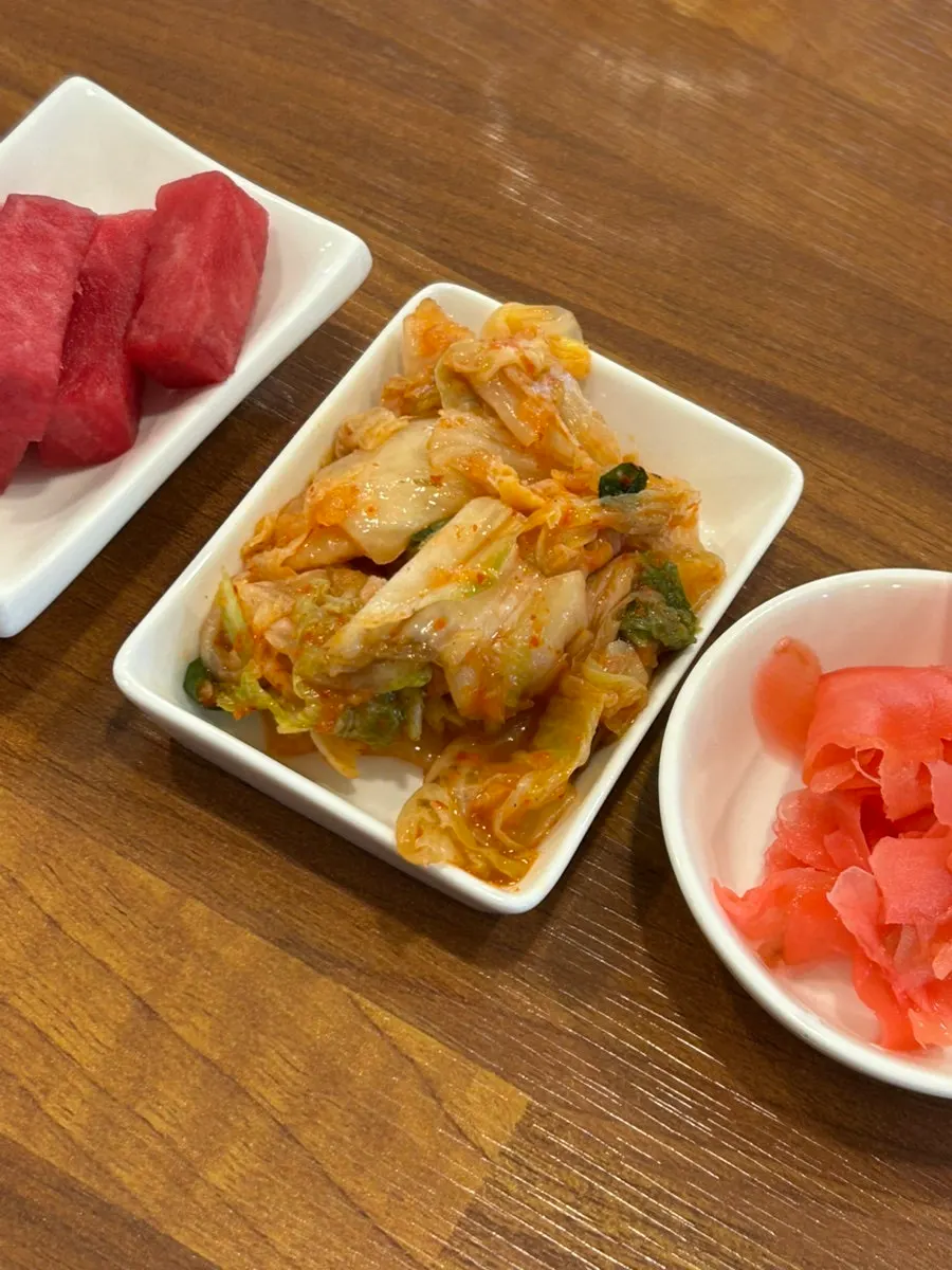 Ramen side dishes neatly arranged