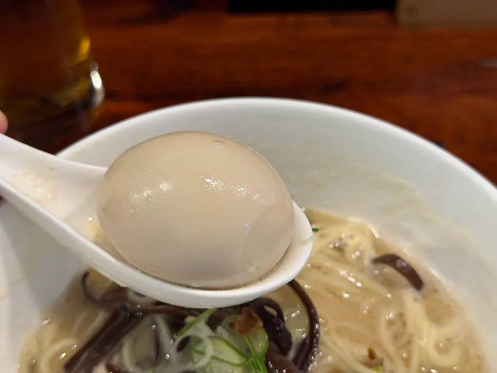 Chicken breast chashu on top of the ramen
