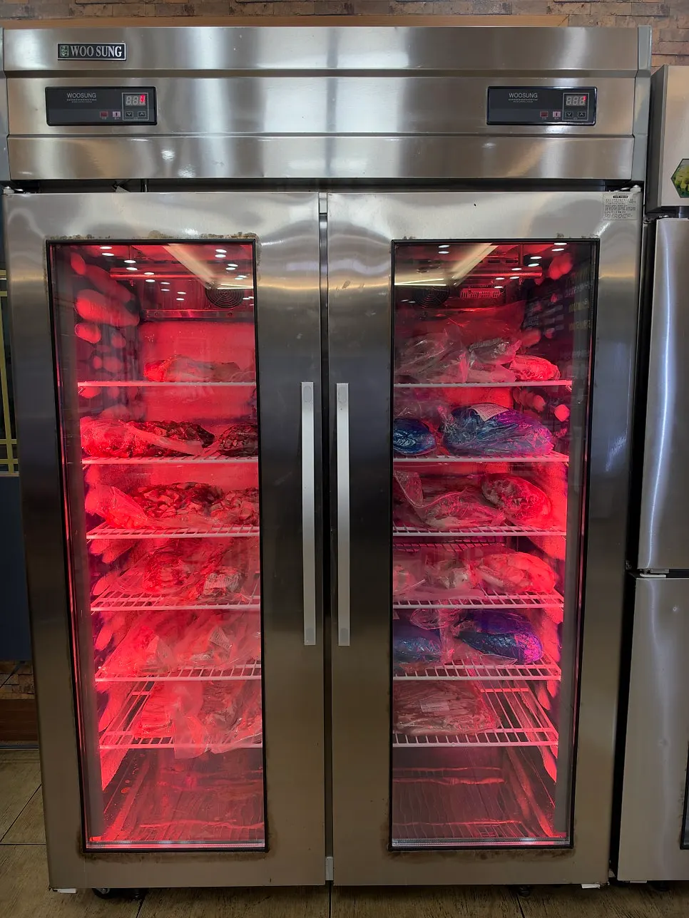 Black pork dry-aging inside the restaurant