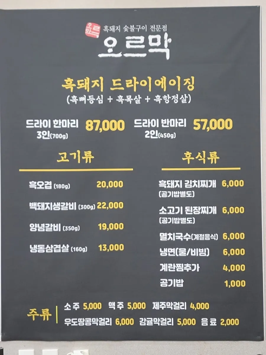 드라이에이징과 웻에이징 숙성 방식 안내판