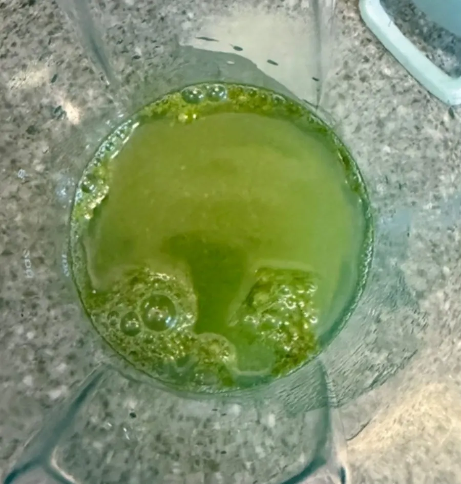 Curly kale powder prepared to mix into water