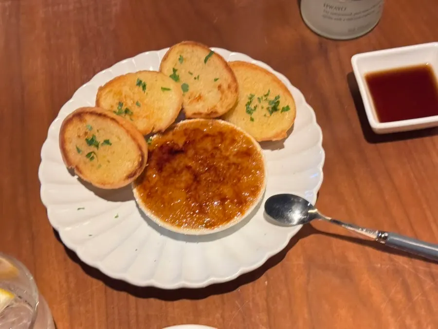 Ankimo brûlée and baguette at Orot Robata