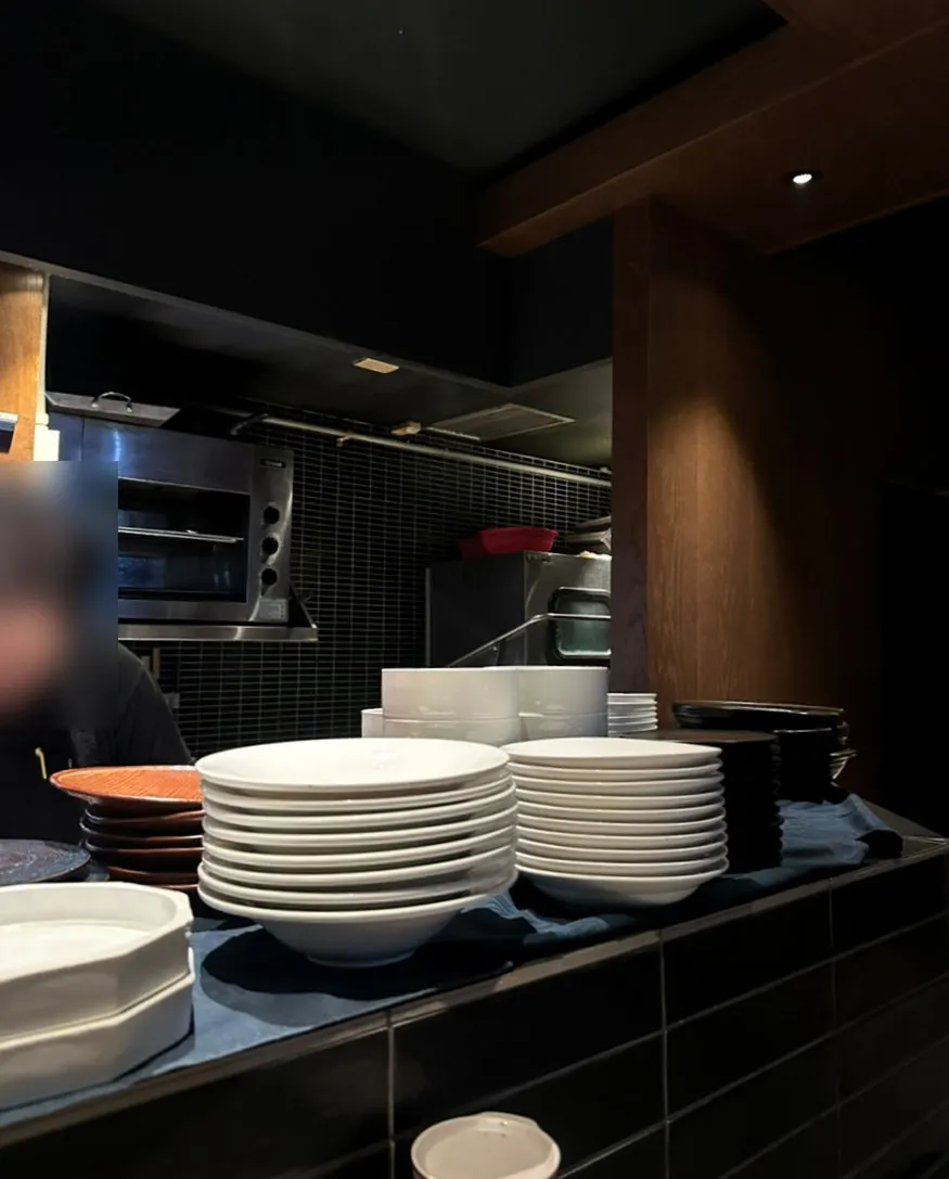 Black-toned finishes inside Orot Robata