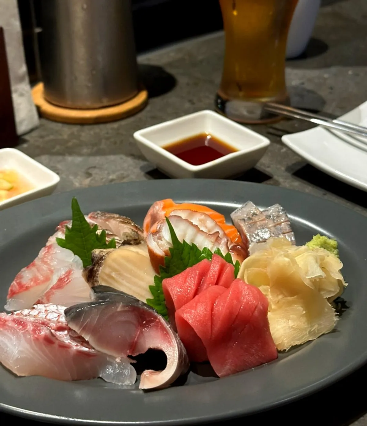 Nine-piece assorted sashimi platter at Orot Robata