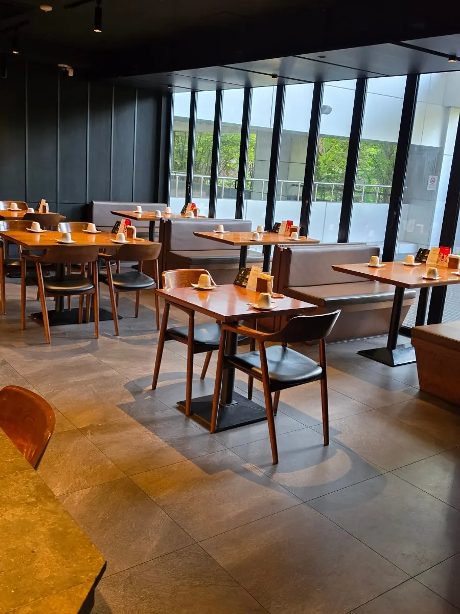 Interior of Orot Robata in black-toned decor