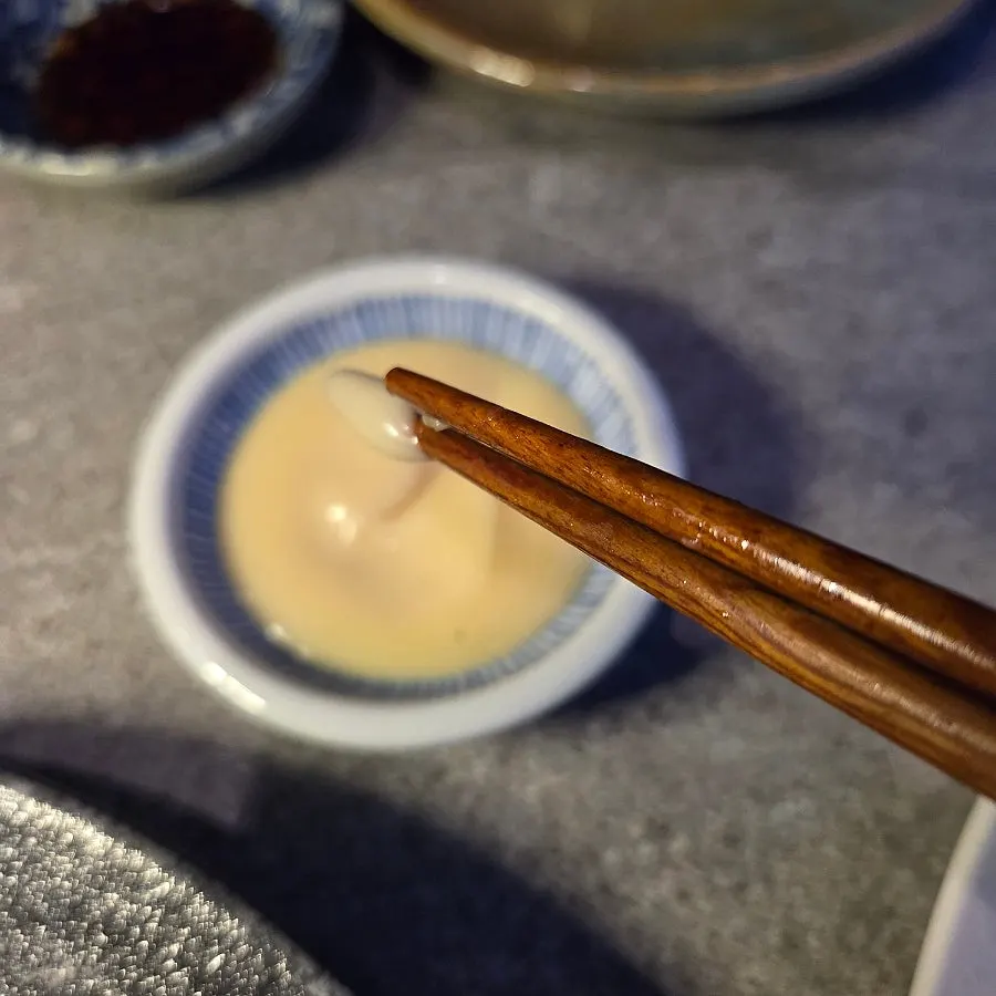 Truffle sauce served with the futomaki