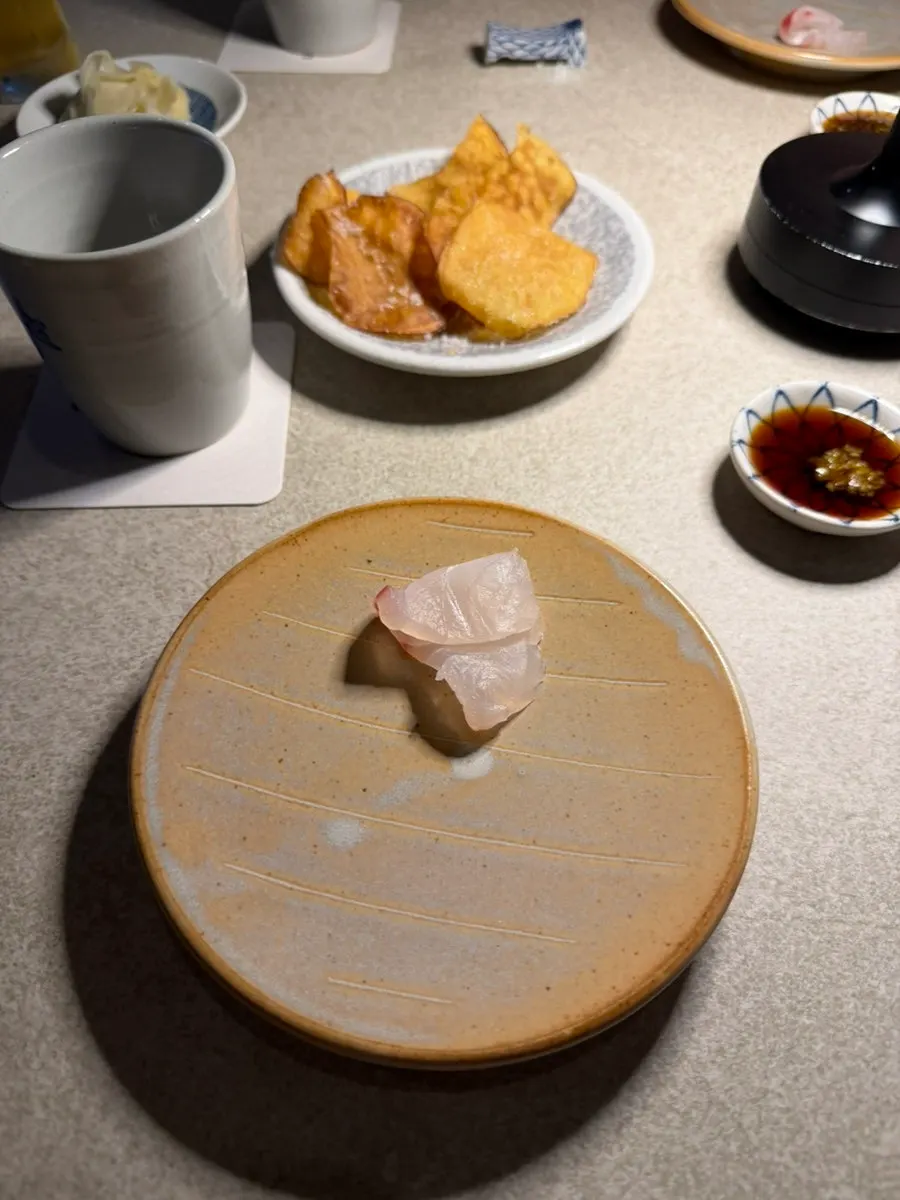 Aged sashimi plate including soy-marinated herring