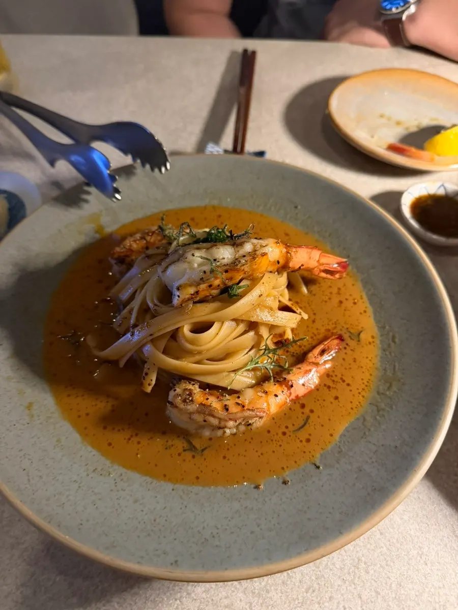 Black tiger shrimp rosé pasta at OSA Hannam